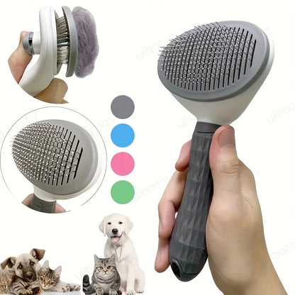 One-Click Pet Hair Removal Comb for Effortless Dog and Cat Grooming – Floating Hair Removal Brush with Automatic Function