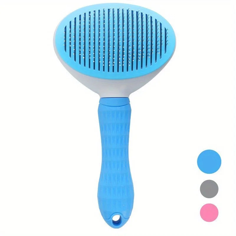 One-Click Pet Hair Removal Comb for Effortless Dog and Cat Grooming – Floating Hair Removal Brush with Automatic Function