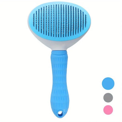 One-Click Pet Hair Removal Comb for Effortless Dog and Cat Grooming – Floating Hair Removal Brush with Automatic Function