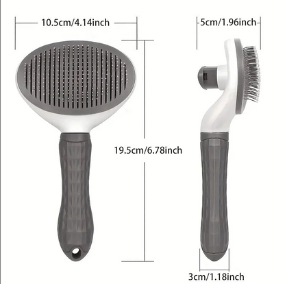One-Click Pet Hair Removal Comb for Effortless Dog and Cat Grooming – Floating Hair Removal Brush with Automatic Function