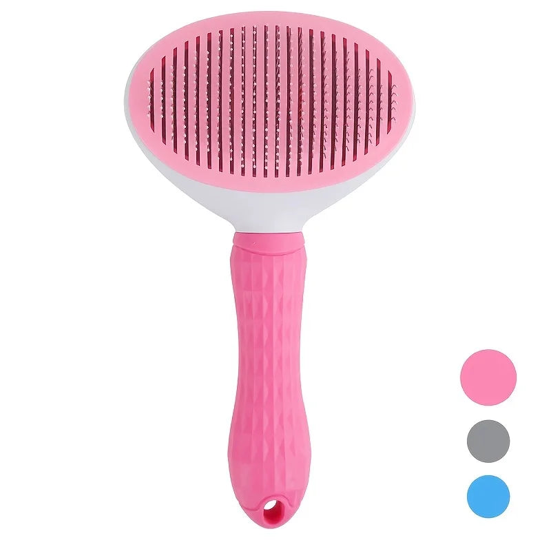 One-Click Pet Hair Removal Comb for Effortless Dog and Cat Grooming – Floating Hair Removal Brush with Automatic Function