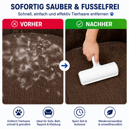 Tierhaarentferner-Rolle für Sofa, Kleidung & Auto