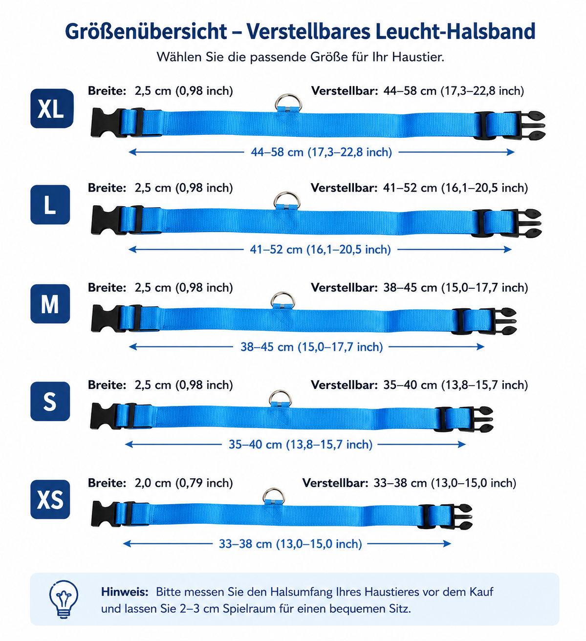 LED-Leuchthalsband für Hunde – Sicherheit bei Dunkelheit